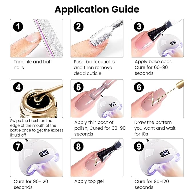 RARJSM Metallic Nail Art Gel Liner Bronze Gold Mirror Chrome 3D Effect Gel Nail Polish 8ml Build in Thin Brush Metal Painted Drawing Striper Painting Gelpolish Soak off Curing Requires for Home Salon