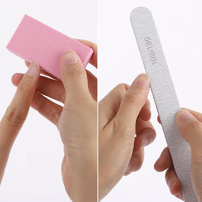 Nail Files and Buffers Set- 32Pcs Manicure Tools Emery Board for Nails, 100/180 Grit, Multiple Sides