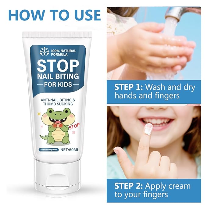 Nail Biting Prevention-Nail Biting Treatment for Kids-Anti-Nail Biting Thumb Cream for Kids-100% Natural Bitter Formula-No Additives-Protects Nails Healthy Nail Growth-Safe for Children, 2.11Fl.Oz