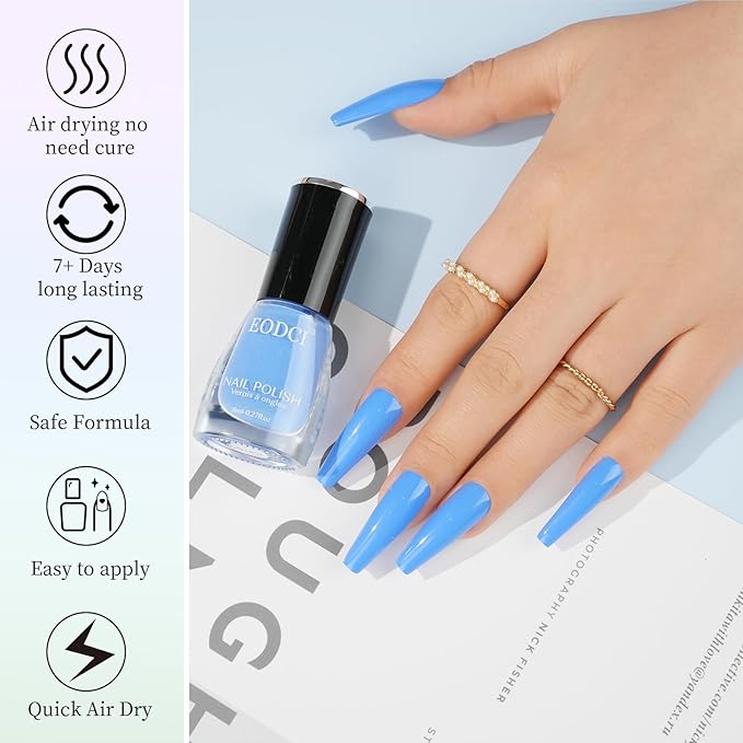 16 PCS Nail Polish Set, 15 Bright Colors Quick Dry Nail Polish Kit With 2in1 Base/Top Coat Spring Summer Colors Finger Nail Polish Pack Glossy Toenail Polish DIY Gifts for Women