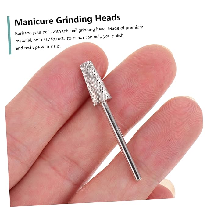 minkissy 2pcs Nail Art Drill Bits Tungsten Manicure Grinding for Electric Nail Sander Compact for Home Salon Use for Effortlessly Removes Dead Skin