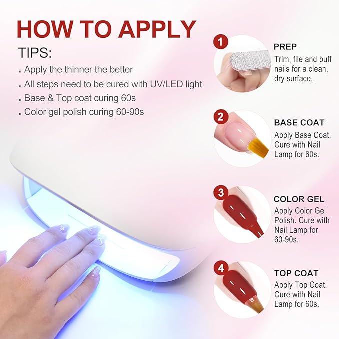 VENALISA Gel Nail Polish Set, 5 Colors 10ML Gel Polish Kit Pure White Yellow Pink Purple Color Soak Off Salon Manicure DIY at Home Nail Art For Girls Women