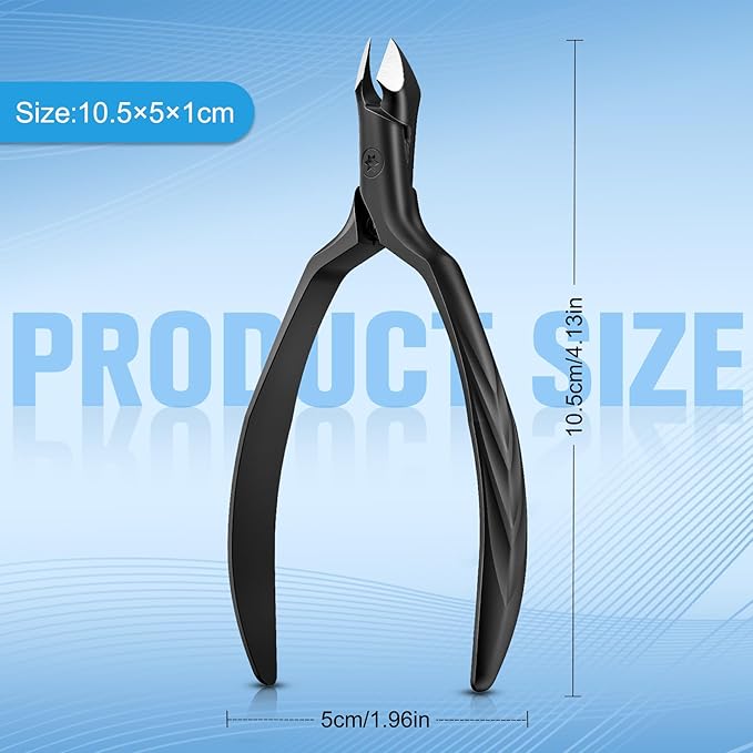 FERYES Professional 1/2 Jaw Cuticle Nippers - 4R13 Stainless Steel Cuticle Clippers with Built-in spring Design, Ultra-Sharp Precision Blades for Manicure, Pedicure & Dead Skin Removal