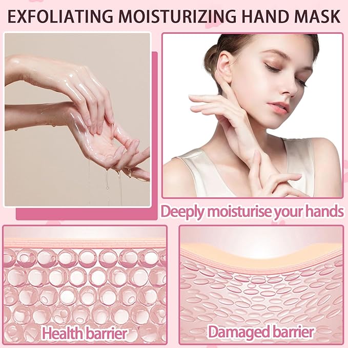 6PCS Hand Masks,Hydrating Hand Masks Moisturizing Gloves Overnight for Dry Cracked Hands,Daily Hand Care Hand Masks Gift Set for Women and Men B