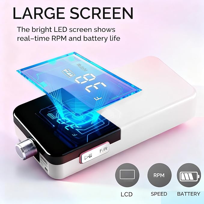 Electric Nail Drill Machine,Rechargeable 35000 RPM Nail Drill Portable E-File ,Nail FileTool for Women,Electric Acrylic Nail Tools ,Polishing,Nail Removing