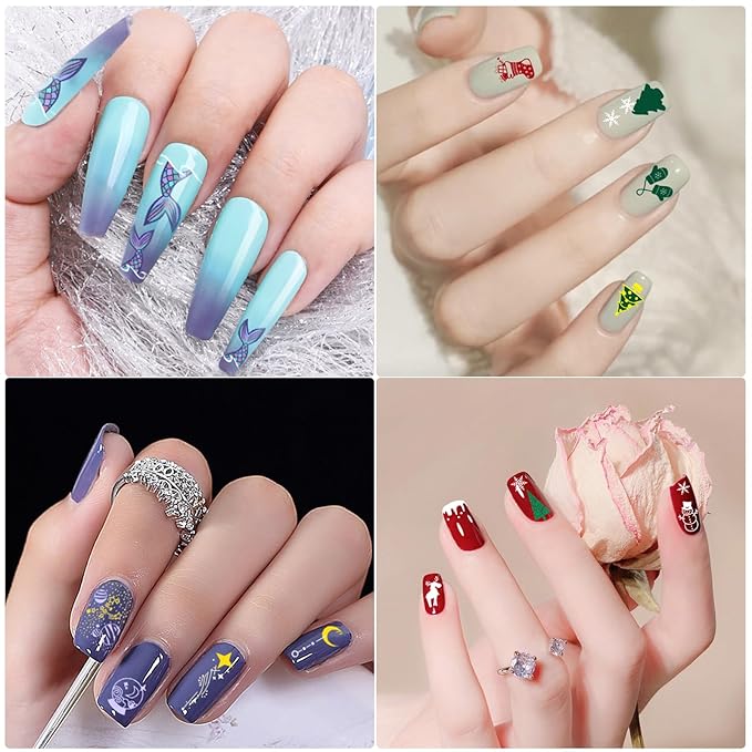 Biutee Nail Stamping Plate Set 12Pcs Nail Art Stamping Plates Nail Stamping Kit Nail Stamper Kit Flower Leaves Animal Lace Star Halloween Christmas Design Nail Stamp Plate