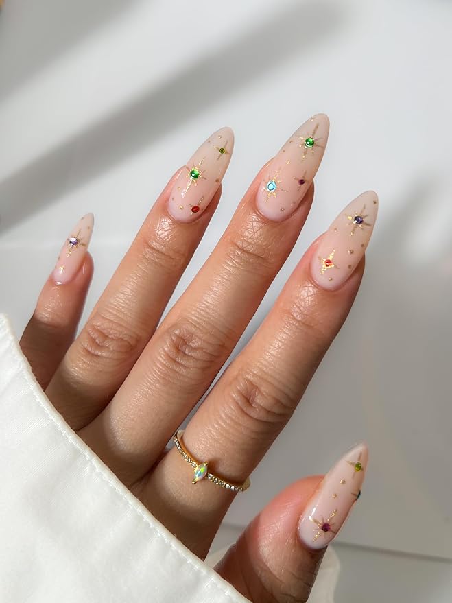 Deco Beauty Jewels Nail Stickers - Lightweight & Easy-to-Apply Nail Art with Cute & Trendy Designs - Durable & Long-Lasting Nail Stickers for Women, Ideal for DIY Manicures