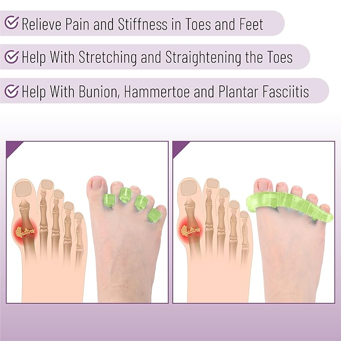 Dr. JK- ToePal Gel Toe Separator, 4 Pairs, Toe Spacers, Bunion Corrector, Christmas Gifts