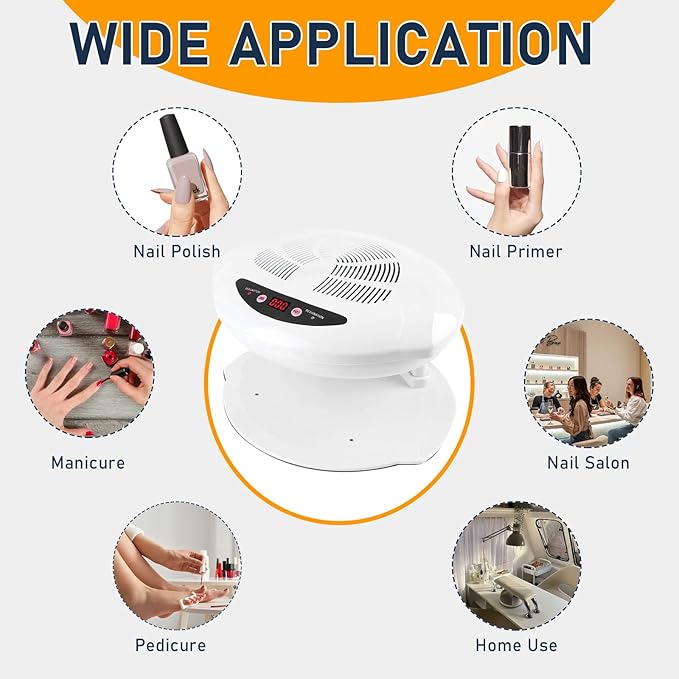 Nail Dryer for Regular Polish, 400W Air Nail Dryer Fan with Auto Sensor, Professional Nail Drying Fan with Hot and Cool Air for Salon and Home Use