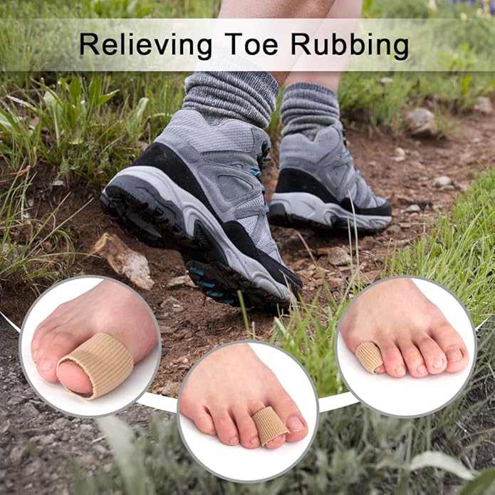 Dr. Foot's Toe Tubes-3 Pcs-Fabric Sleeve Protectors with Gel Lining Pad The Toes to Prevent Corn, Callus & Blister-Bunions Sore Corns Hammertoes Gel Toe Separators Protector