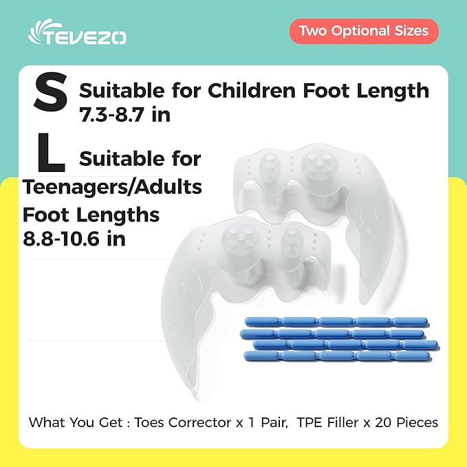 Toe Spacers & Bunion Corrector for Men&Women|Toe Separators,Corn Callus Removers|Hammer Toe Straightener|Bunion Relief|Overlapping Toes Separators|Corn Pads for Toes|1 Pair (Large)