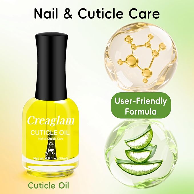Cuticle Oil for Nails - Nourishing & Strengthening Nail Care Treatment, Moisturizes Dry Cuticles to Prevent Hangnails, Promotes Healthy Growth & Shine, 0.5 Fl Oz