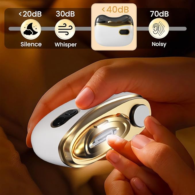 Electric Automatic Nail Clipper, Electric Nail Clippers with Light Nail Trimmer 2 Speeds Automatic Nail Clipper Safe Clipping Storage, Suitable for Children, Adults, and The Elderly