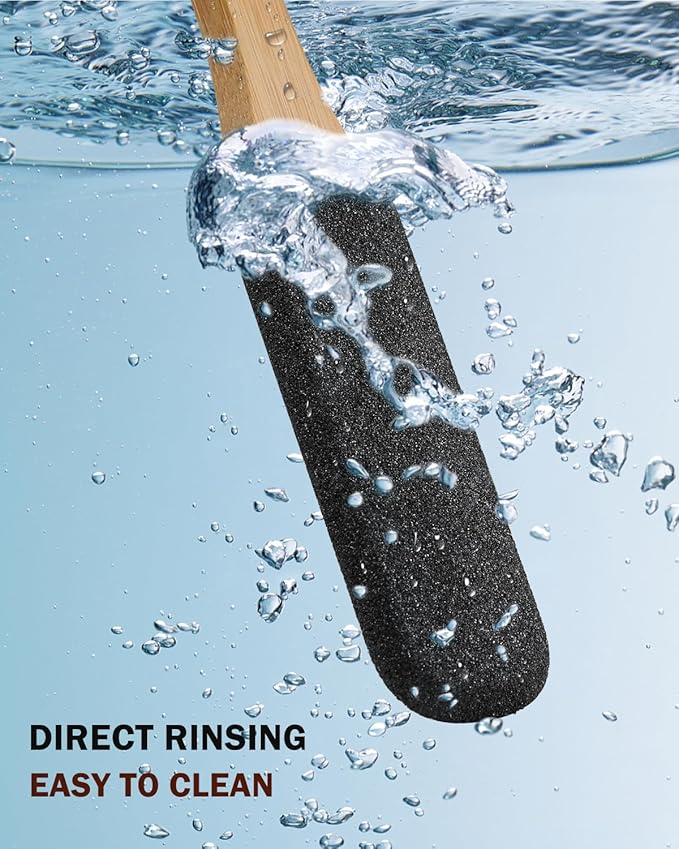 BEZOX Foot Pumice Stone Pedicure File(1 PCS) - Wooden Handle Foot File Callus Remover for Smoother Feet and Hands - Foot Scrubber, Heel Sander and Dead Skin Scraper - Black