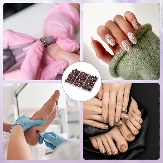 HARFINGTON 211pcs Small Sanding Bands 80/120/180 Grit for Nail Drill Bits Mini Sanding Band with 2.35mm Mandrel for Nails Gel Manicures Brown