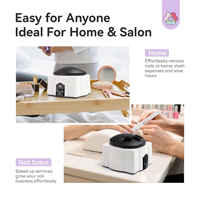 SAVILAND Advanced Nail Soaking Bowl: Gel Nail Polish Remover Machine Nail Steamer Remover Gel Polish Removal Electric Acrylic Nail Remover Soak off Bowl Gel Polish Remover with Cuticle Oil Salon Home