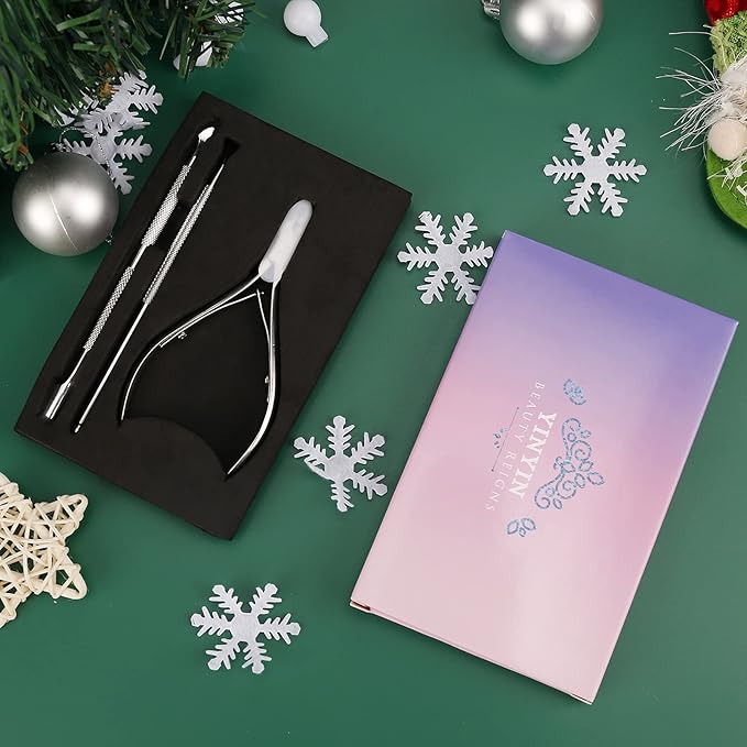 YINYIN Professional Stainless Steel Nippers, Cutter Clippers, Cuticle Remover, Trimmer with Pusher, Pedicure Manicure Tools for Fingernails and Toenails, Sliver