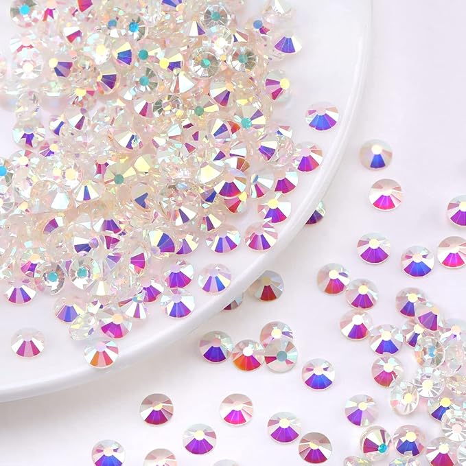Novani Rhinestones 1440pcs SS20 Glass Rhinestones Crystal Flatback Gemstones for Crafts Nails Makeup Bags and Shoes Decoration(SS20, Transparent AB)