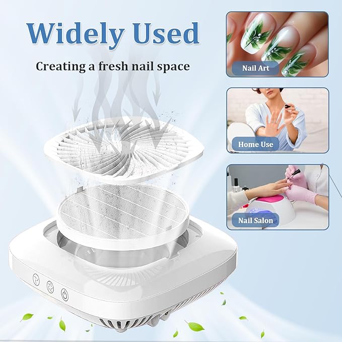 4 Pcs Nail Dust Vacuum Collector Replacement Filter Compatible with MelodySusie SProR/XC320J Reusable and Easy Clean for Salons Home Use Nail Art Tools