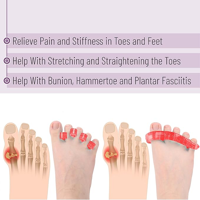 Dr. JK- ToePal Gel Toe Separator, 2 Pairs, Toe Spacers, Bunion Corrector, Christmas Gifts