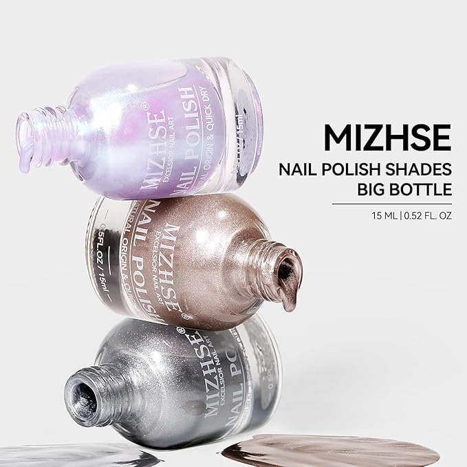 MIZHSE Cat Eye Nail Polish: Quick Dry Brown Magnetic Nail Polish with Magnet, Air Drying Fast Fall Color Nail Lacquer 15ml Cateye Effect for Women Girl Non-Gel Nail Art Manicure DIY Home