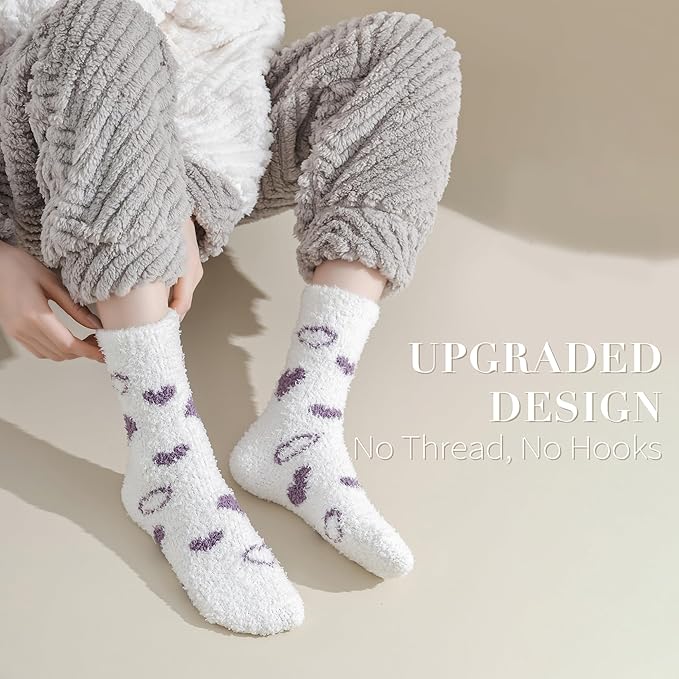 TEHOOK Warm & Cozy Gifts for Women, Stocking Stuufers, Fluffy Fuzzy Plush Sleeping Slipper Socks - Soft Warm Fabric