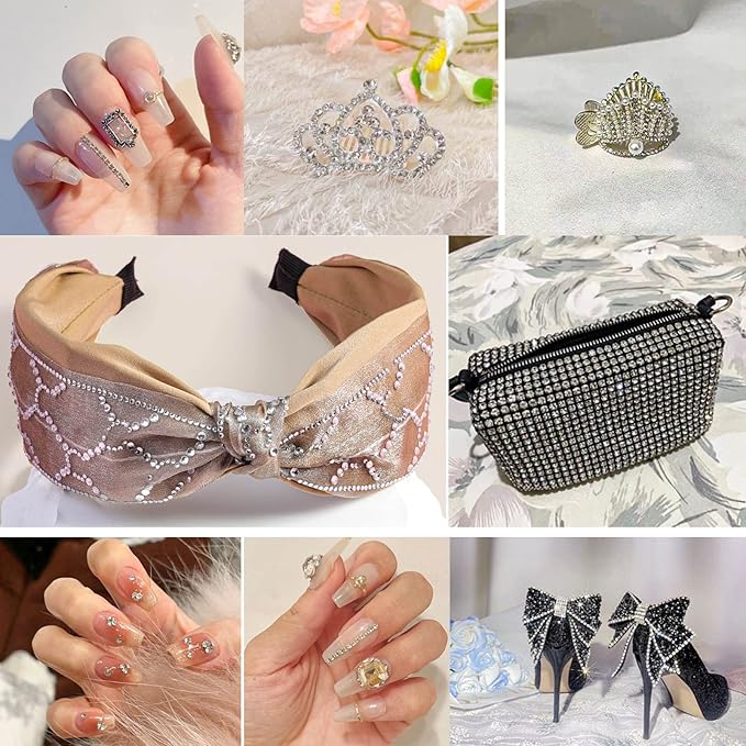Beadsland 4300pcs Flatback Rhinestones,Clear Rhinestones Nail Gems Round Crystal Rhinestones for Crafts,Mixed 6 Sizes with Picking Tweezers and Wax Pencil Kit, SS6-SS20,Crystal