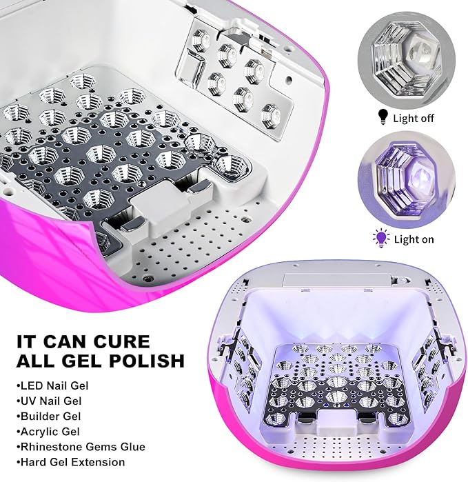 LIMEGIRL Cordless Nail Lamp, 72W Powerful UV LED Nail Dryer with Replaceable Lamp Beads & Battery, UV Light for Gel Polish, Rechargeable & Portable for Professional Nail Salon Use (Color, One Battery)