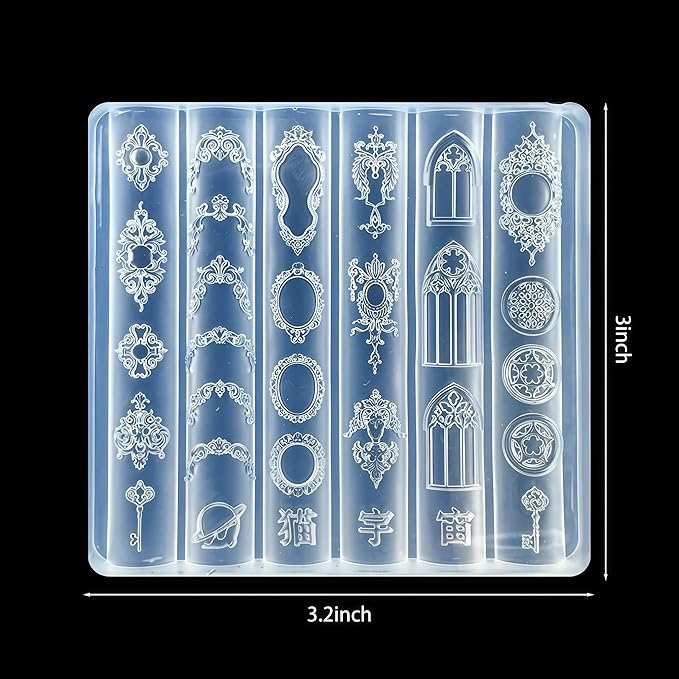 3D Frame Nail Art Molds Mirror Design, Silicone Nails Tool Y2k Decoration