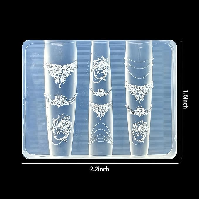 3D Lace Flowers Nail Art Molds Design, Y2k Decoration