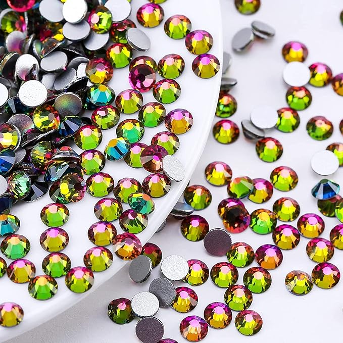 Novani Crystal Rhinestones, Flatback Loose Gemstones 1440pcs Glass Rhinestones for Clothes Shoes Crafts Makeup Nail Art and DIY Decorations(SS16, Rainbow)