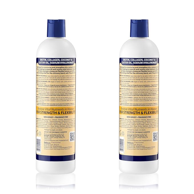 Mane 'n Tail Hoofmaker Hand & Nail Therapy (14.5 Oz Each, 2 Pack) – Fragrance-Free, Biotin & Collagen-Enriched Moisturizing Cream for Nourishing & Strengthening Dry, Cracked Hooves