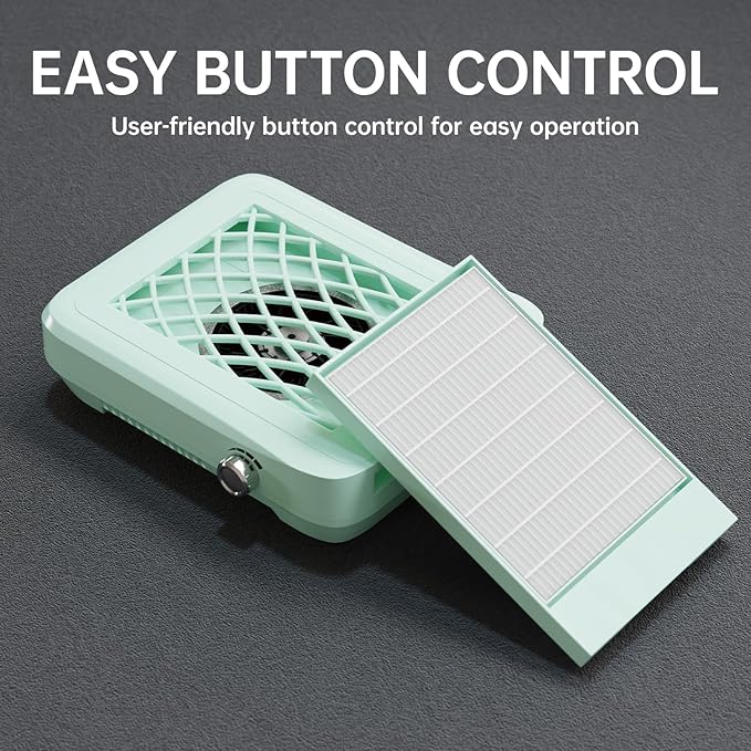 Dust Collector Nail Tech ,Nail Fan Dust Collector with 4 Speeds, Reusable & Disposable Filters, Nail Vacuum Dust Collector for Acrylic Nails, Salon & Home Use