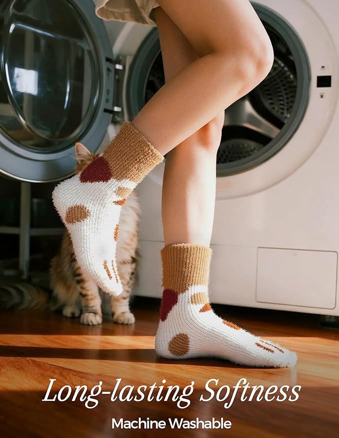 TEHOOK Warm & Cozy Gifts for Women, Stocking Stuufers, Fluffy Fuzzy Plush Sleeping Slipper Socks - Soft Warm Fabric