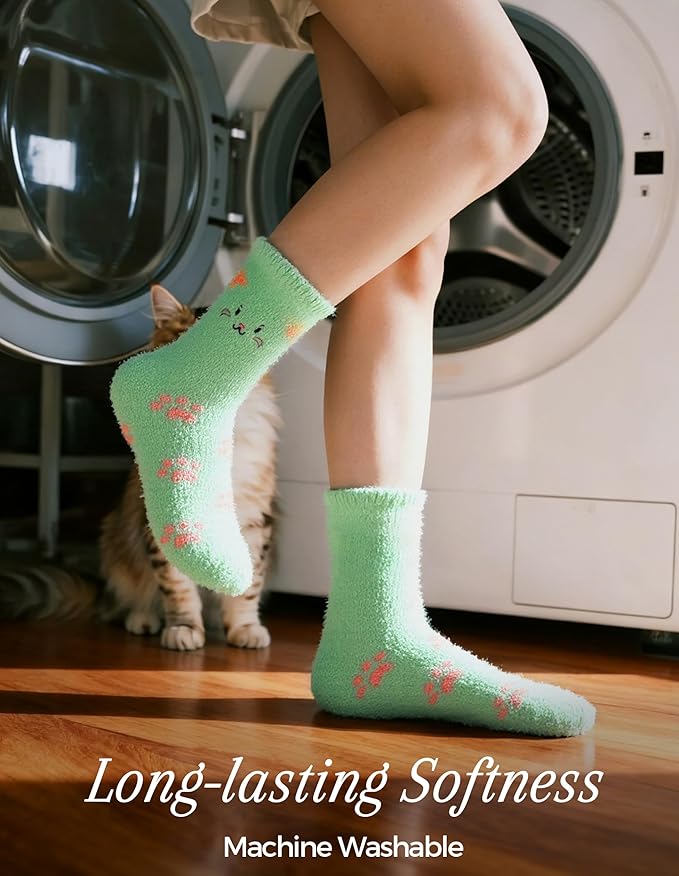 TEHOOK Warm & Cozy Gifts for Women, Stocking Stuufers, Fluffy Fuzzy Plush Sleeping Slipper Socks - Soft Warm Fabric