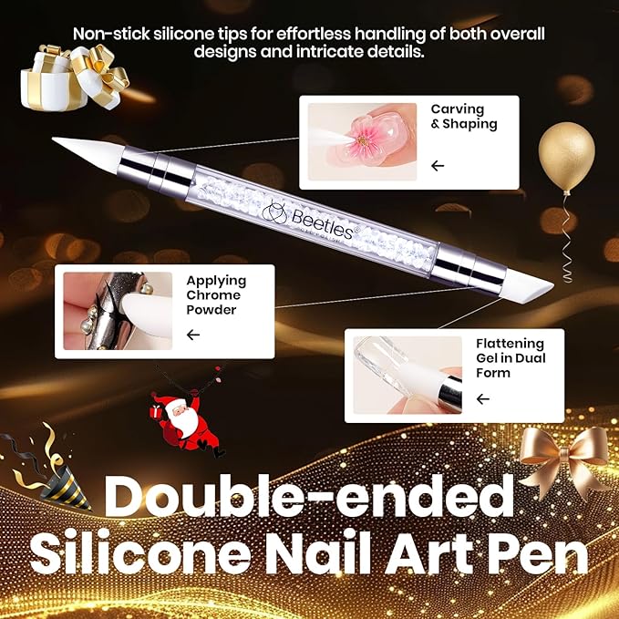 Beetles 3D Gel Nail Art Kit-Crystal Orb 3D Nail Art Clear 1 oz 5 in 1 Non-Sticky Hand Sculpting Building for Beginner DIY Salon at Home,Clear Solid Builder Nail Gel, UV & LED Lamp Cured Needed