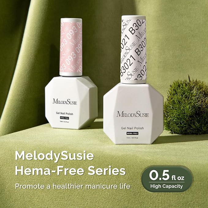 MelodySusie Hema Free Gel Nail Polish, 0.5 Fl Oz Thick Milky White Gel Polish, Non-Toxic, Long Lasting, Soak Off UV Nail Polish, Manicure Nail Design Salon DIY Nail Art at Home B3021
