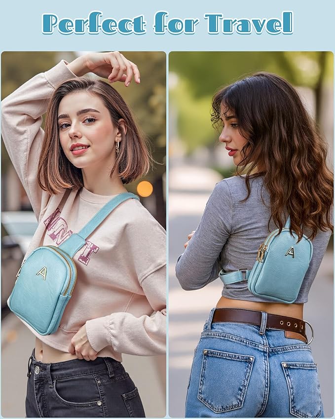 Birthday Gifts for 8 9 10 11 12 13 14 15 16 17 18 19 Year Old Girls, Monogram Crossbody Bags for Women Girls, Mini Lightweight Cross Body Purse, Cute Trendy Travel Fanny Pack with Letter