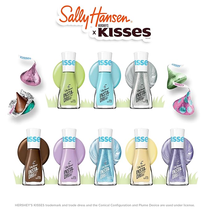 Sally Hansen Insta-Dri Hershey Kisses Nail Polish | Quick Dry, Long Lasting, Streak-Free Shine | Opaque, Shimmery | 731 HUGS & KISSES | Soft Orchid Purple Nail Color