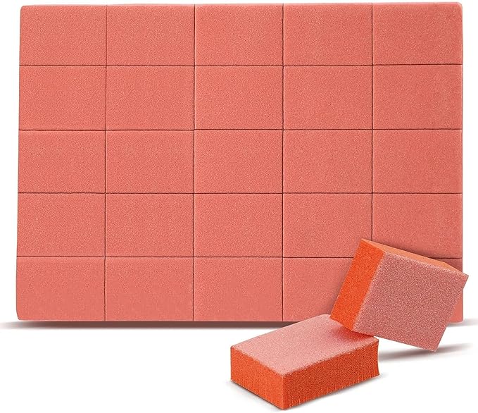 Moray Mini Nail Buffer Blocks - 180/240 Grit Professional Salon Orange Buffers - Buff Nails Prior to Application of Gel Polish, 50 Count