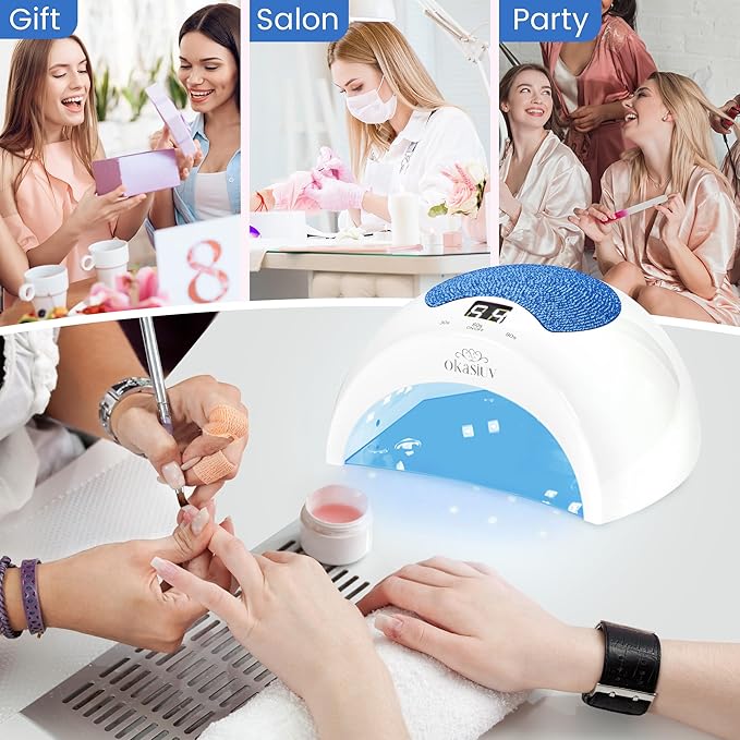 Rechargeable UV LED Nail Lamp with Diamond Design & Touch Control - 3 Timer Settings, Fast Curing for All Gel Polishes, Portable UV Nail Dryer for Professional Salon & Home