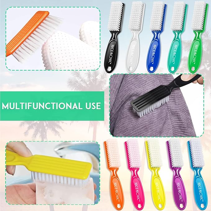 10 Pcs Handle Grip Nail Brush, NICEMOVIC Hand Fingernail Cleaner Brush Manicure Tools Scrub Cleaning Brushes Kit, Use for Toe and Nail Cleaning (Bright Colors)