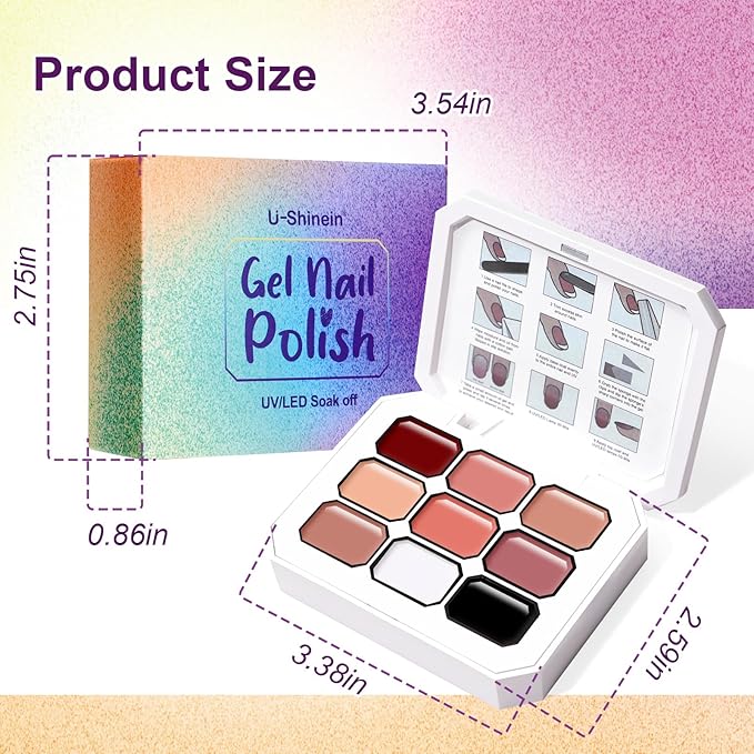 Gradient Painting Gel, 9 Colors Ombre Gel Nail Polish Nude Pink for Pigment Pat Aura Nails, French Manicure Long Lasting Home Salon DIY Nail Art Terracotta Blush(01)