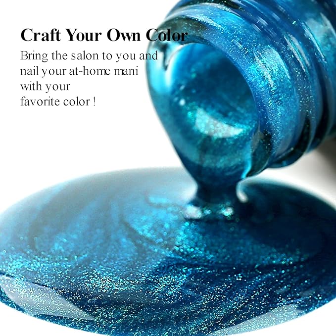 Imtiti Glitter Gel Nail Polish, 1 Pcs 0.5 fl oz Shimmer Blue gel nail polish Color Soak Off Gel Polish Nail Art Manicure Salon DIY Nail Lamp Gel Nail Design Christmas Decoration