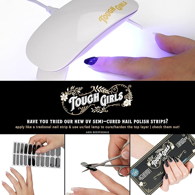 | 20 Exquisite Gel Nail Polish Strips w/Application Accessories - No UV/LED Lamp Required (Black & Sparkles)