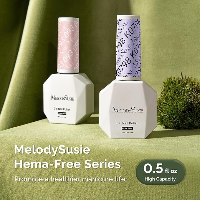MelodySusie Hema Free Gel Nail Polish, 0.5 Fl Oz Thick Light Lavender Purple Gel Polish, Non-Toxic, Long Lasting, Soak Off UV Nail Polish, Manicure Nail Design Salon DIY Nail Art at Home K0798
