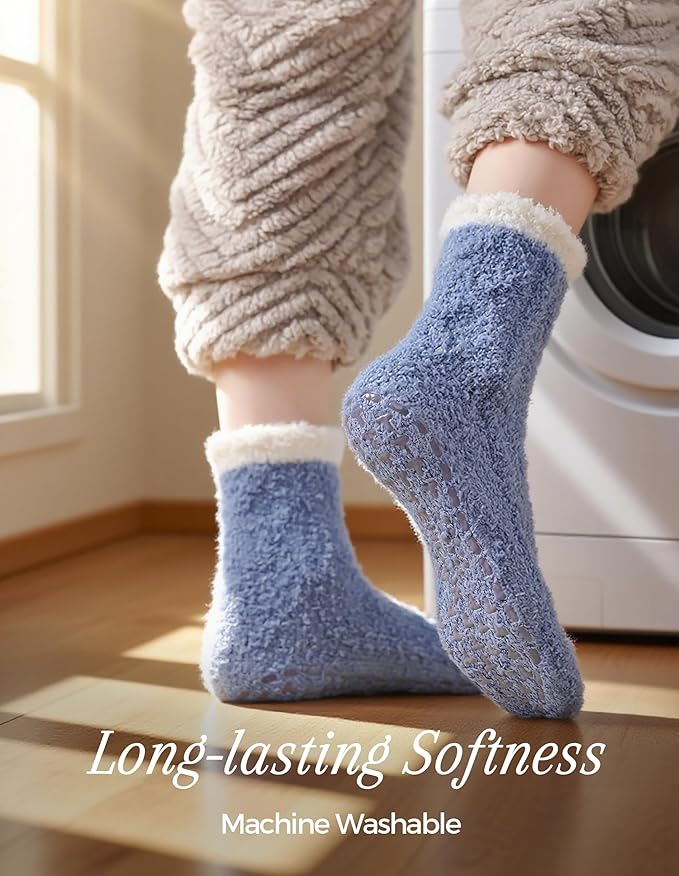 TEHOOK Warm & Cozy Gifts for Women, Stocking Stuufers, Fluffy Fuzzy Plush Sleeping Slipper Socks - Soft Warm Fabric