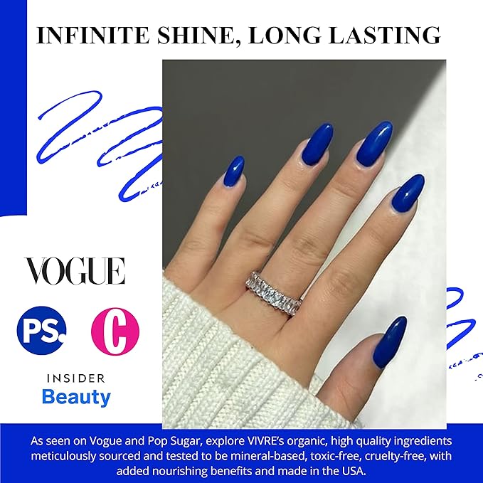 VIVRE Cosmetics Quick Dry Shiny Halal Nail Polish - Long Lasting, Breathable & Water Permeable - It's Electric