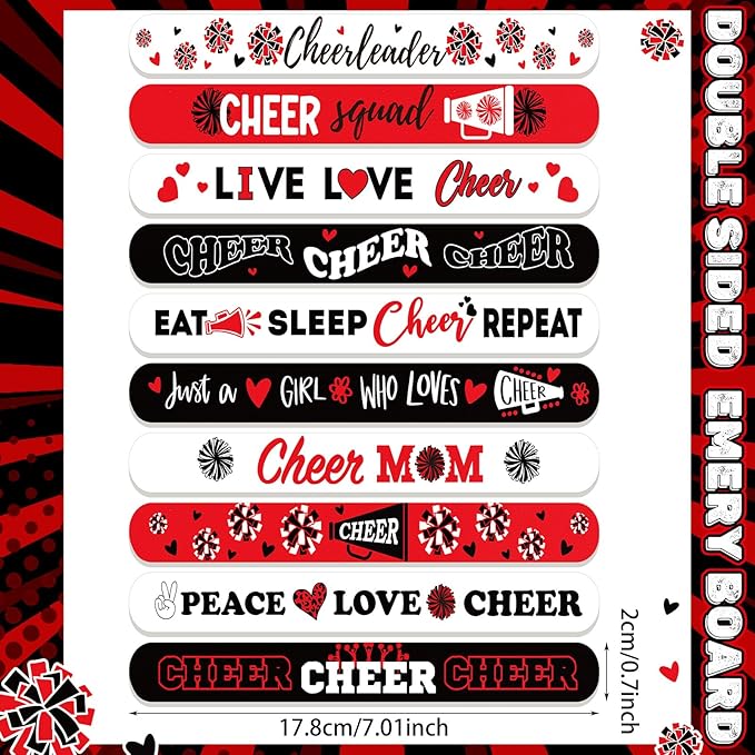 50 Pack Cheerleader Gifts Bulk for Team Funny Cheerleaders Nail Files Party Favors Cheer Gifts Cheerleading Favors for Women Girls Teammates