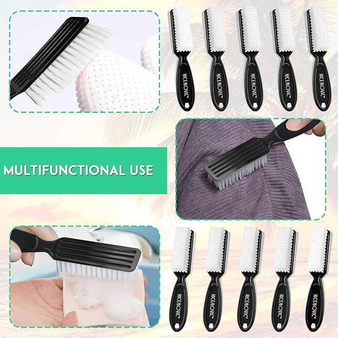 NICEMOVIC 30 Pcs Handle Grip Nail Brush, Hand Fingernail Cleaner Brush Manicure Tools Scrub Cleaning Brushes Kit, Use for Toe and Nail Cleaning (Black)